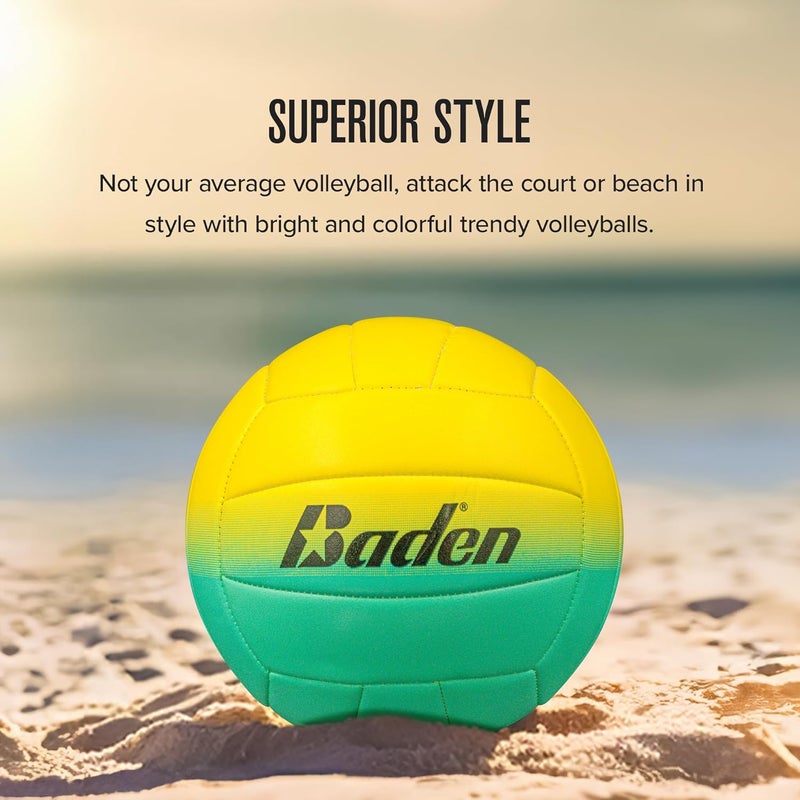 Baden | Fun Design | Official Size & Weight Indoor & Outdoor Volleyball | Bright & Beachy! Soft Touch Synthetic Leather, Durable Stitching |All Ages & Skill Levels - Image 4